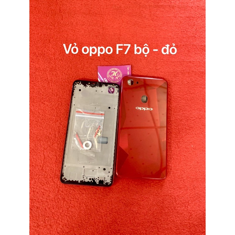 vỏ oppo F7 màu đỏ (bộ) luôn khung sườn + nút linh tinh