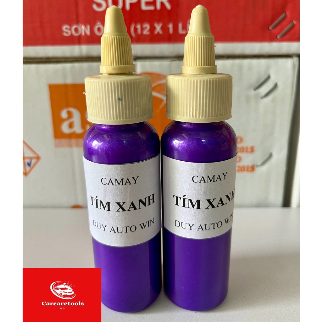 Camay màu tím xanh - Sơn xe máy đóng chai 100g và 50g