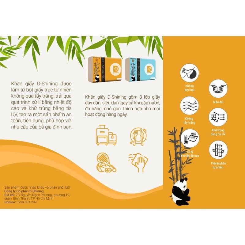 Thùng 30 gói giấy gấu trúc siêu dai D shining