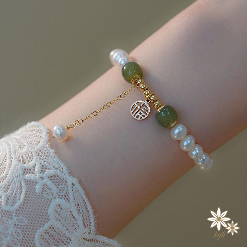 【kifli】Vòng Tay Hạt Ngọc Trai Trong Suốt Thiết Kế Cổ Điển Hợp Thời Trang Cho Nữ