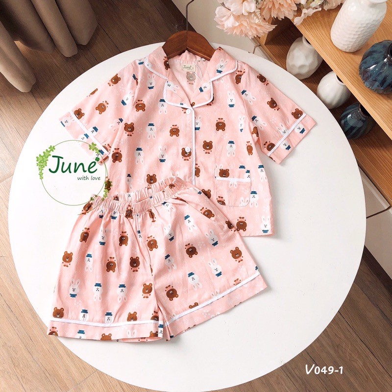 bộ pyjama cộc cho bé sz 6-10 tuổi