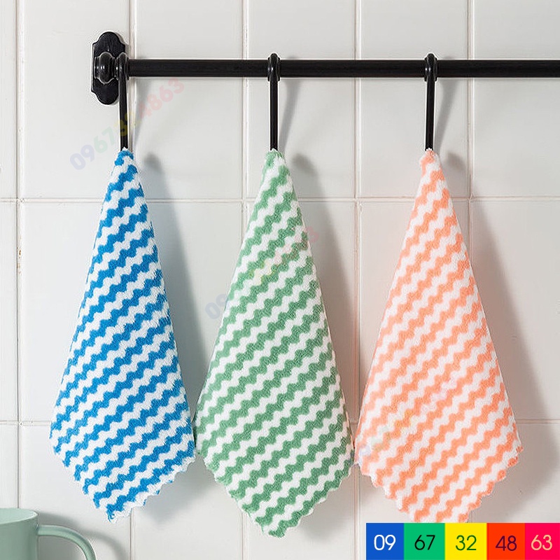 Khăn lau đa năng LƯỢN SÓNG thấm nước chống dính dầu mỡ hai mặt tiện lợi