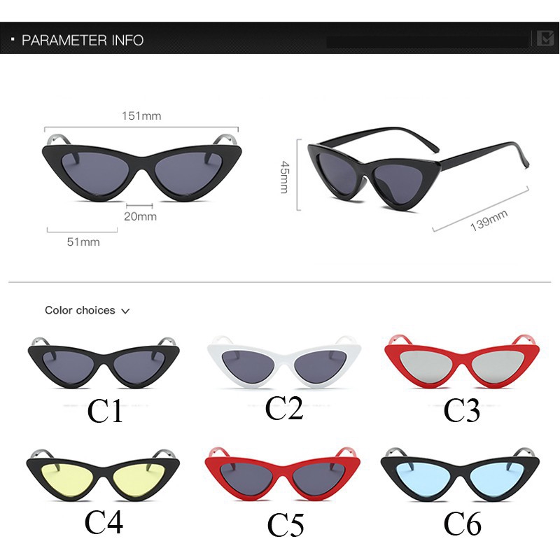 Kính Mát Hình Mắt Mèo Phong Cách Hàn Quốc Cho Nữ