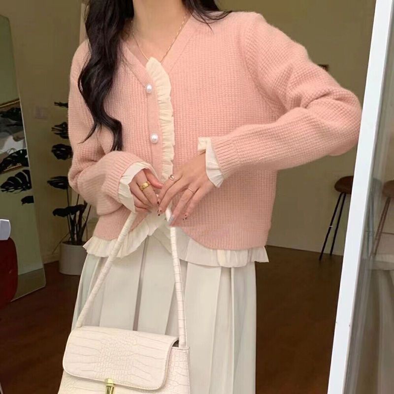 Áo Khoác Cardigan Dệt Kim Dáng Ngắn Phong Cách Hàn Quốc  tao bao