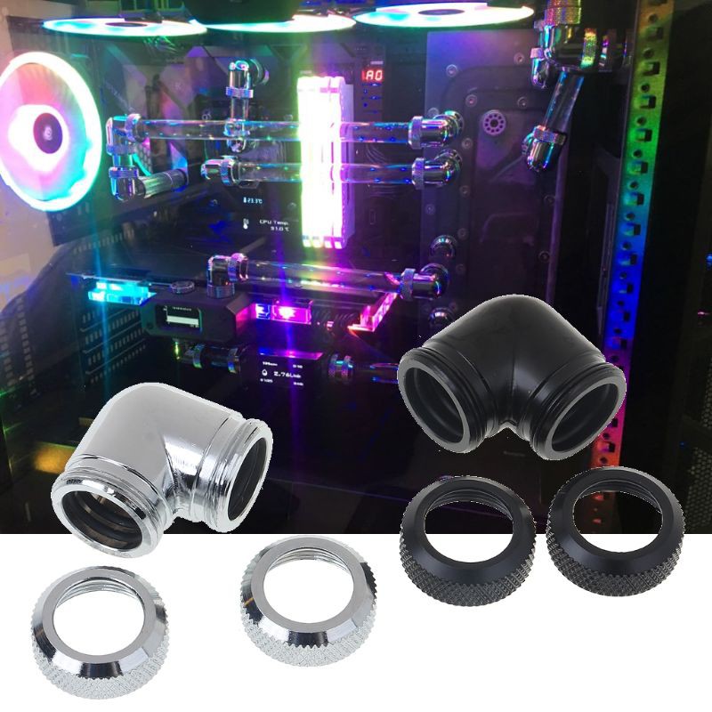 Đầu nối hệ thống làm mát dạng khuỷu 90 độ G1/4 14mm