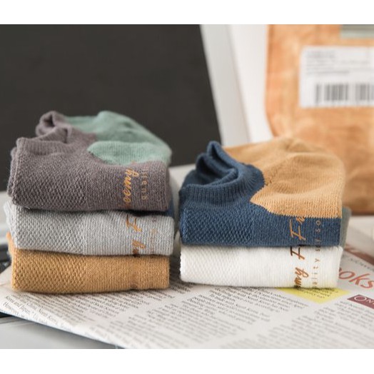 Tất thấp cổ nam hiệu Cheemy, vớ nam cố thấp chất cotton thoáng khí co dãn loại đẹp
