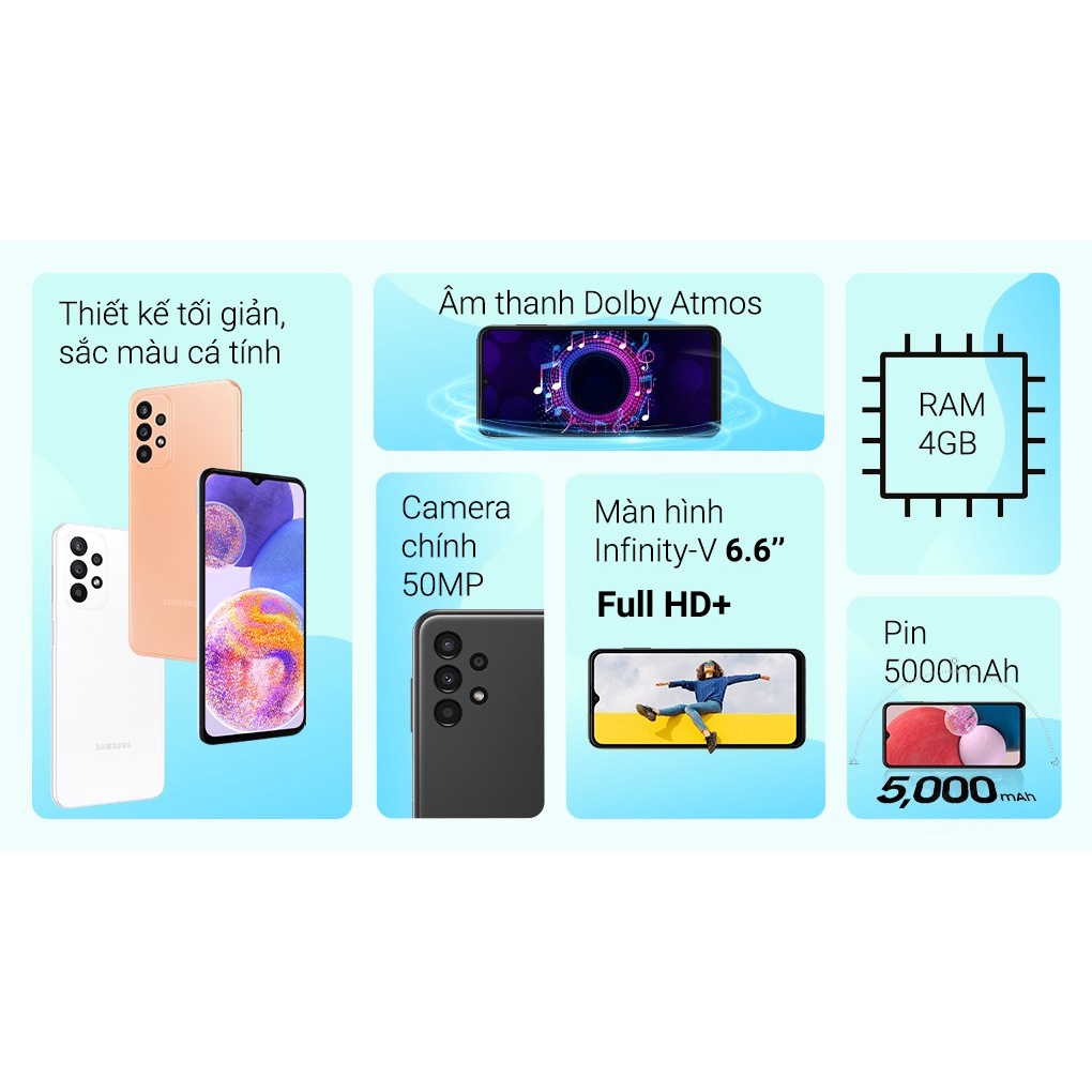 Điện Thoại Samsung A13 6GB/128GB|4GB/128GB-Chính hãng-Nguyên Seal