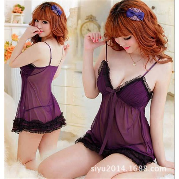 Đầm ngủ cao cấp L009 tím