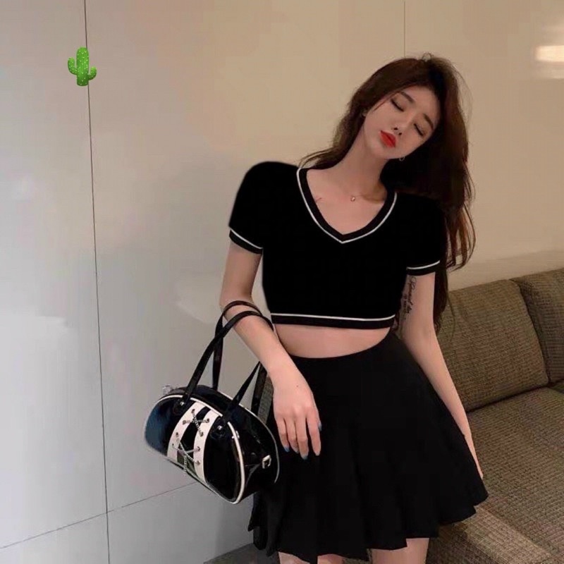 Áo thun croptop cổ tim ☘️☘️☘️☘️P/G8 alohashop91