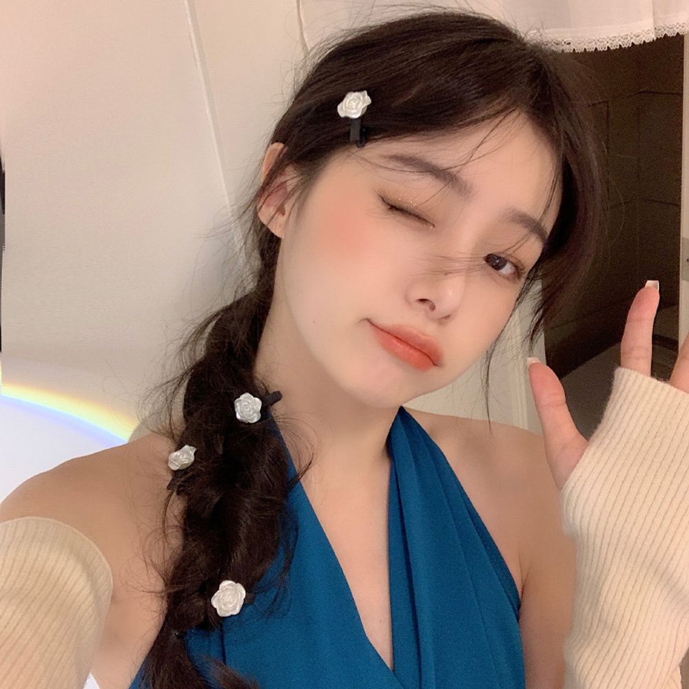 Kẹp Tóc Hình Hoa Trà Nhiều Màu Dễ Thương Chống Trượt Phong Cách Hàn Quốc Cho Nữ