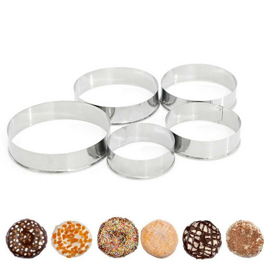 Set 5 Khuôn Tròn Làm Bánh Bằng Thép Không Gỉ