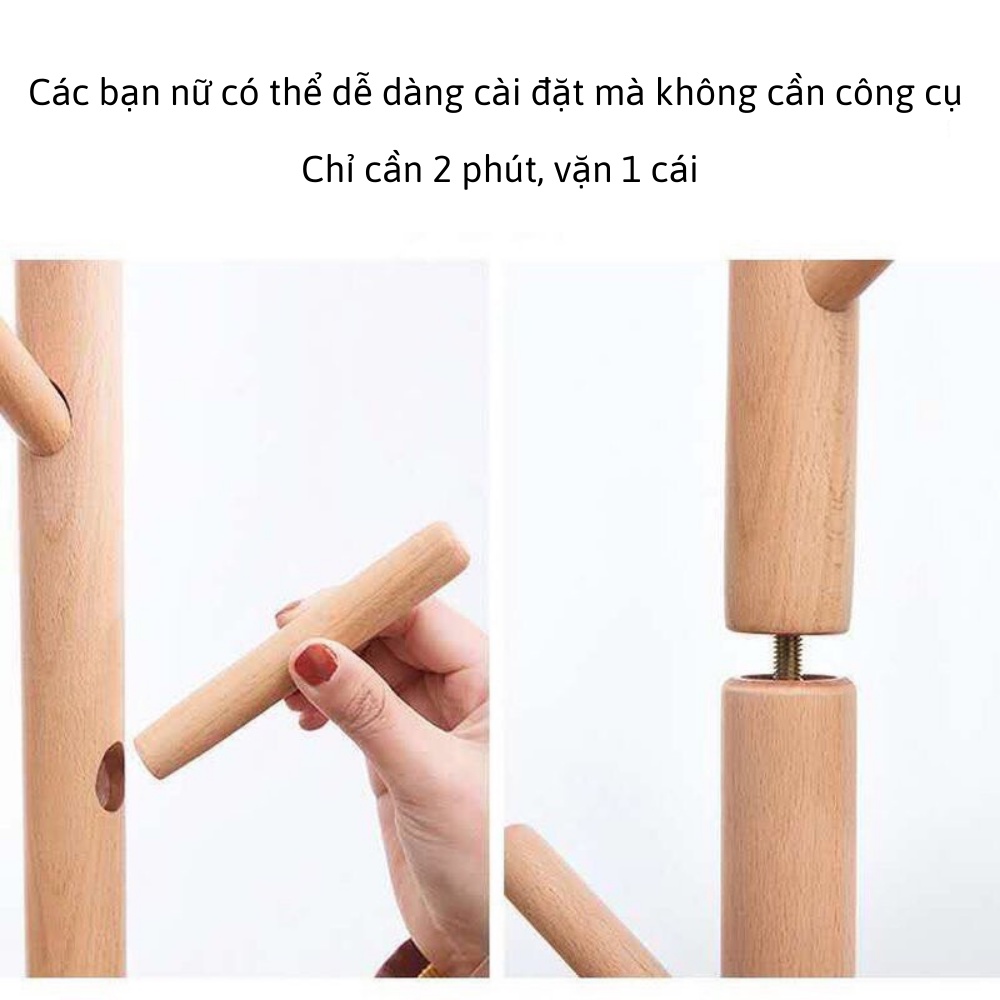 Cây Treo Quần Áo, Cây Treo Đồ Đa Năng Bằng Gỗ Chống Mối Mọt THANH XUÂN 98