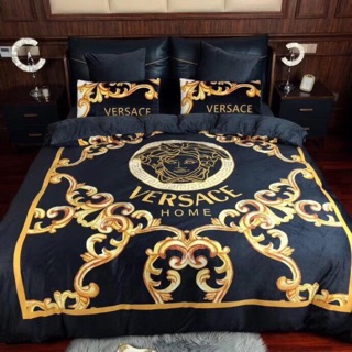 BỘ DRAP GIƯỜNG NỈ NHUNG VERSACE PHONG CÁCH HOÀNG GIA