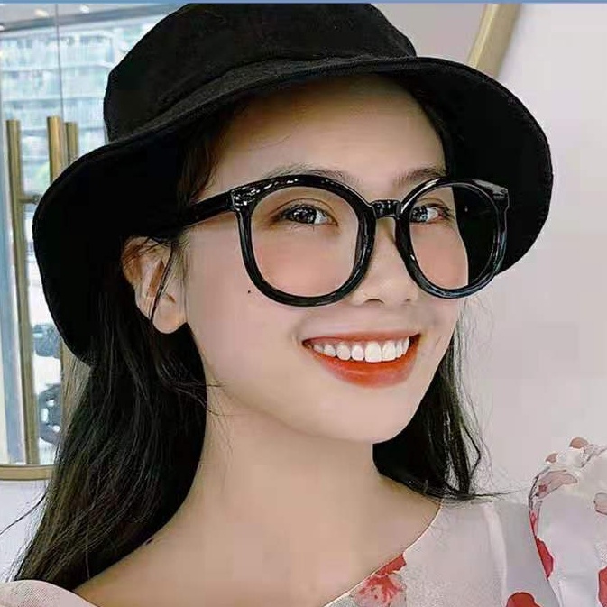 Kính Mát Tròng Trong Suốt Chống Ánh Sáng Xanh Phong Cách Hàn Quốc Thời Trang Cho Nữ