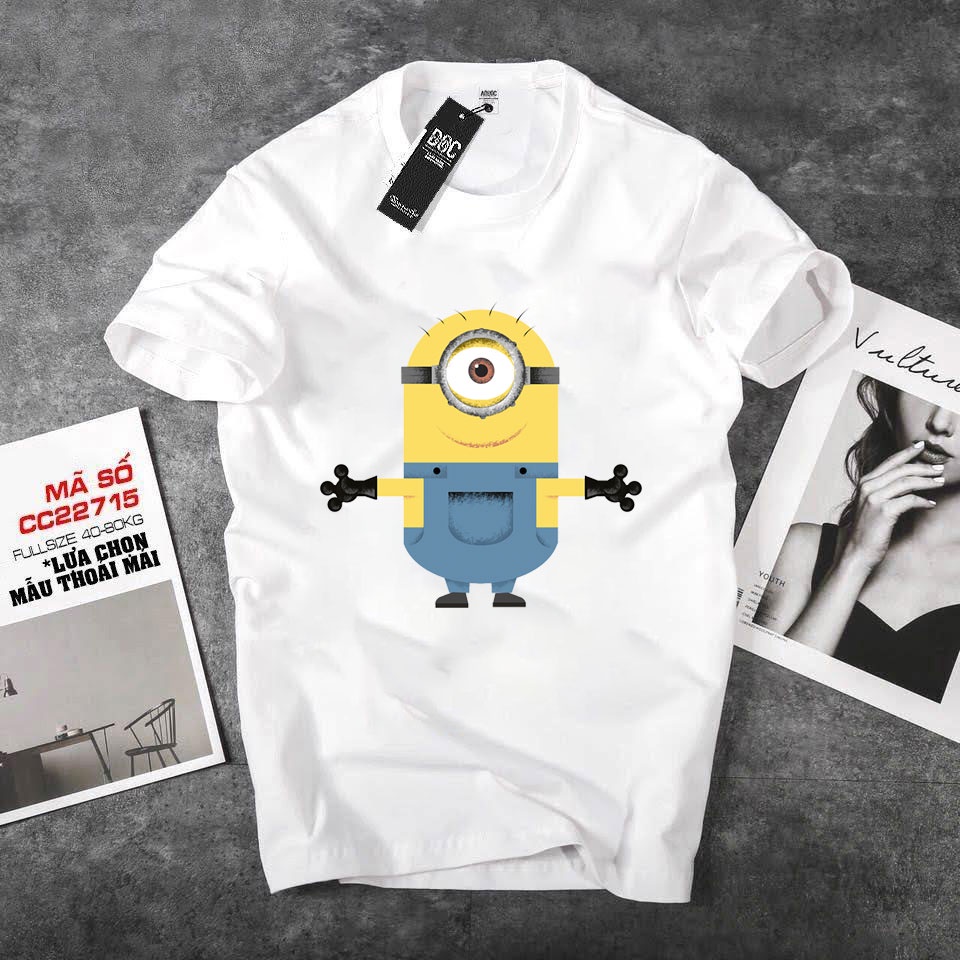 ÁO THUN TAY NGẮN CỔ TRÒN Minion Ngộ Nghĩnh IN HÌNH ĐÁNG YÊU GIÁ RẺ HƠN NGƯỜI YÊU CŨ SIÊU LỜI - 0212
