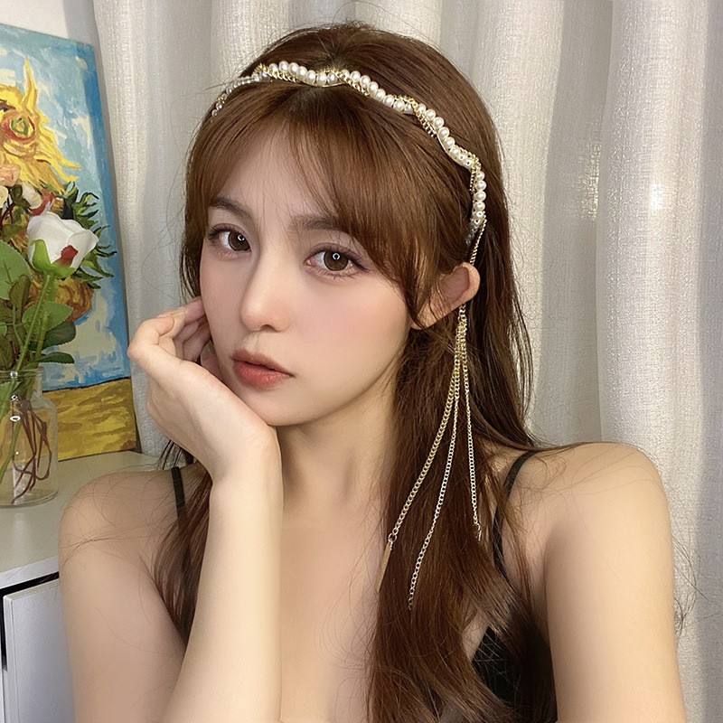 Băng Đô Cài Tóc Đính Ngọc Trai Giả Thời Trang Hàn Quốc Cho Nữ