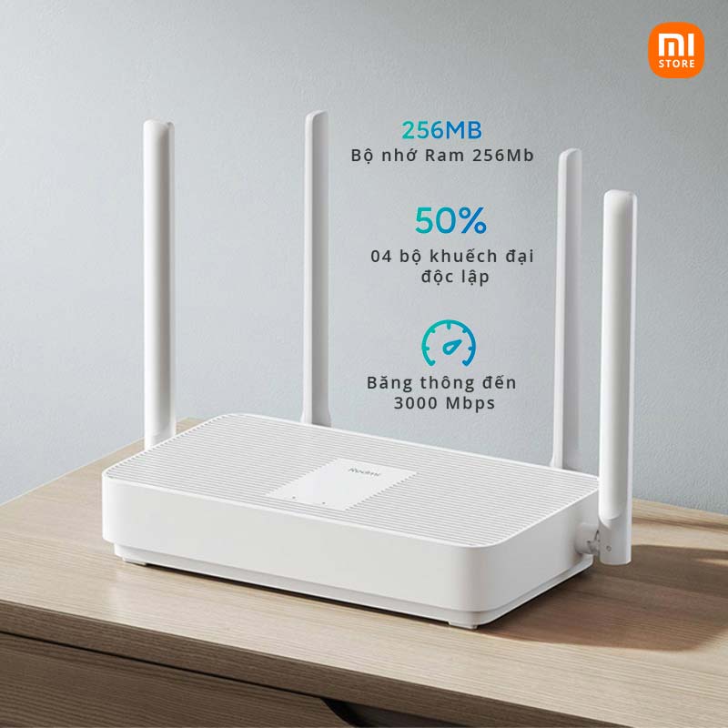 Bộ phát Wifi 2 băng tầng 5Ghz 2.4Ghz, Router Wifi 6 Redmi AX3000 Mesh