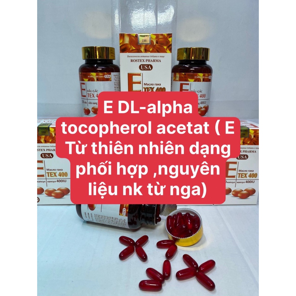 Vitamin E đỏ Tex tinh dầu thông đỏ, lô hội, hoa anh đào chống oxy hóa, chống lão hóa da, bổ sung vitamin e, sáng da