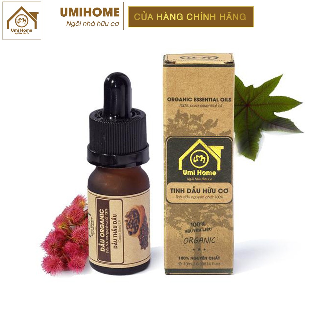 Dầu Thầu Dầu hữu cơ UMIHOME nguyên chất | Castor oil 100% Organic 10ML