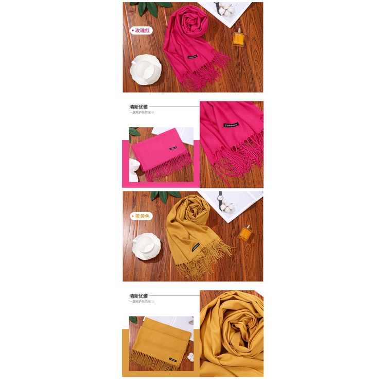 Khăn cashmere chất dày loại ngang ngắn 40x180cm THY THY STORE có 3 màu