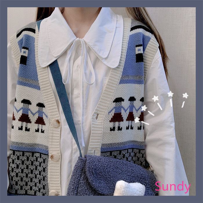 Áo Len Không Tay Dáng Rộng Thời Trang Mùa Đông Cho Nữ