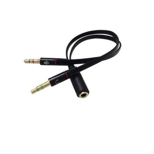 Jack chuyển đổi tai nghe 3.5 sang Audio & Mic dùng trên laptop máy tính, Cáp Chia 3.5mm( đen đỏ) | WebRaoVat - webraovat.net.vn