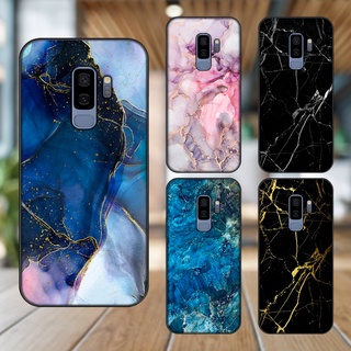 Ốp lưng Samsung S9 Plus viền đen in hình vân đá Marble