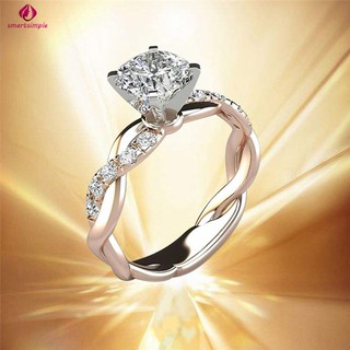 Nhẫn đính đá Zircon đơn giản cho nữ