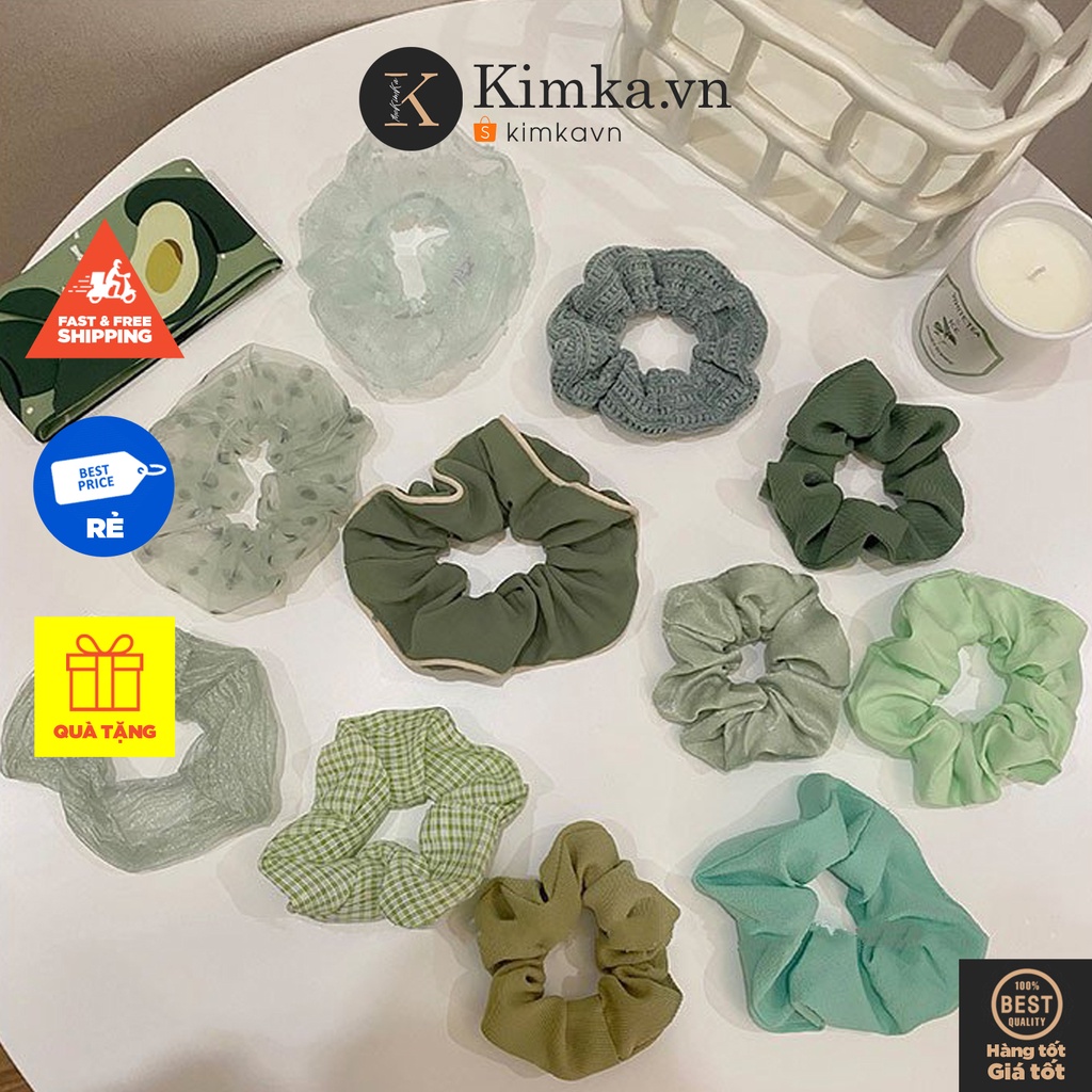(0240) Scunchies Và Băng Đô Tone Xanh Lá Năng Động Xu Hướng