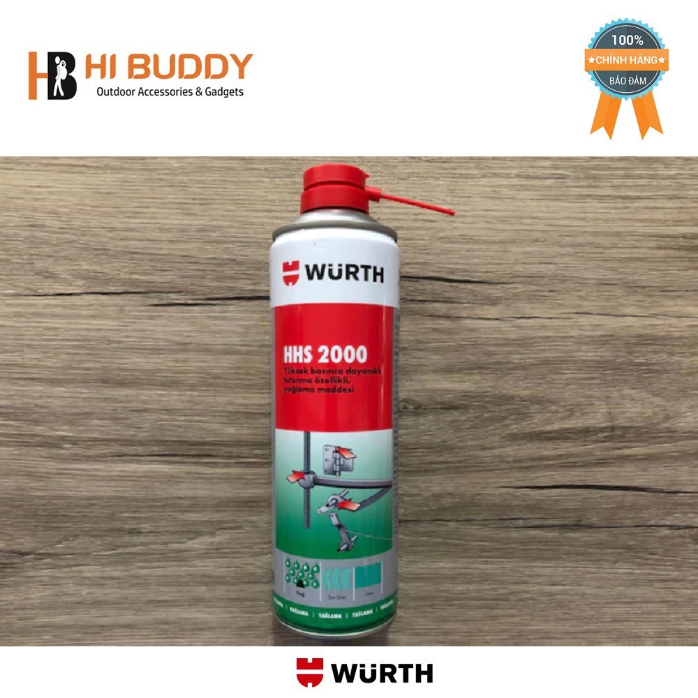 Mỡ Bò Nước Bôi Trơn Chịu Nhiệt Wurth HHS 2000 (500ml) 0893106