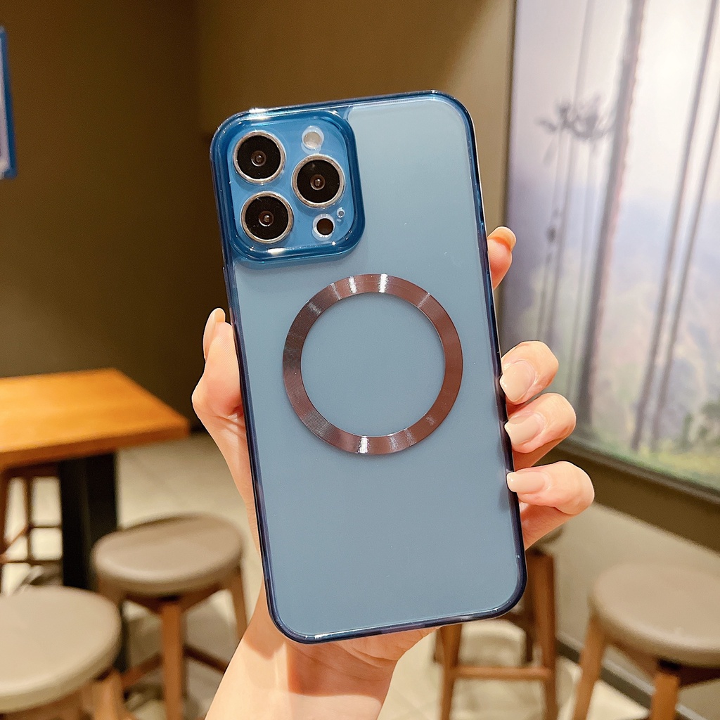 Ốp Điện Thoại Kính Cường Lực Cứng Siêu Mỏng Từ Tính Chống Sốc Cho iPhone 13 Pro max i11 11pro 11 12 Pro max