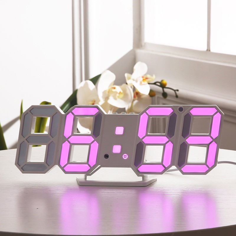 Đồng hồ LED 3D treo tường, để bàn thông minh TN828 Smart Clock
