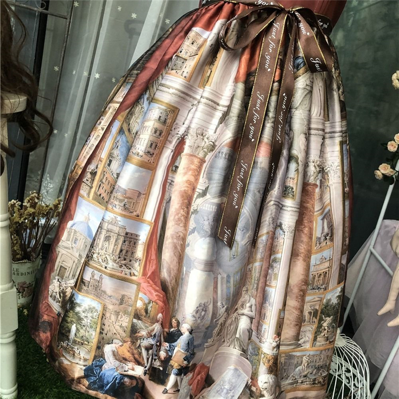 Đầm Lolita cổ điển họa tiết tranh sơn dầu hoàng gia | BigBuy360 - bigbuy360.vn