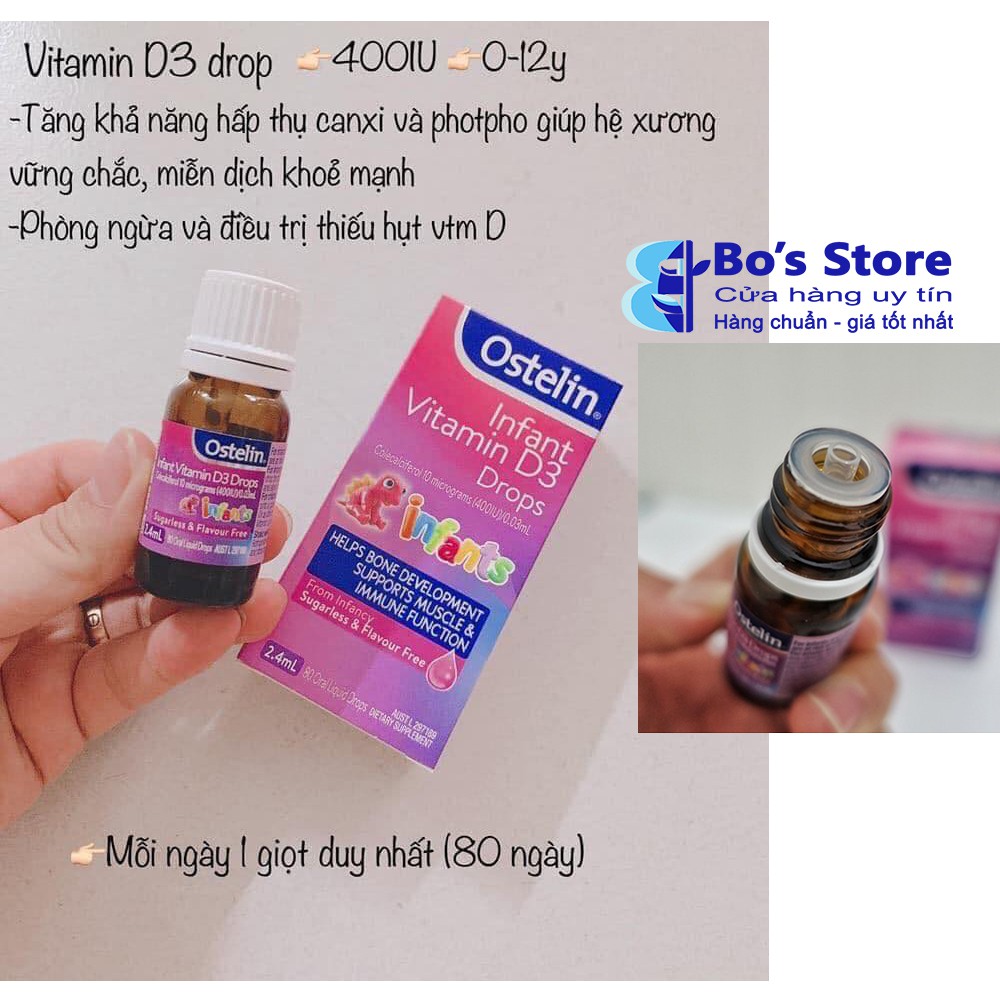 [Hàng Úc chuẩn] Vitamin D3 Ostelin 400IU - Cho trẻ từ sơ sinh