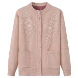 Áo Len Cài Cúc Thêu Hoa Hồng Trung Niên