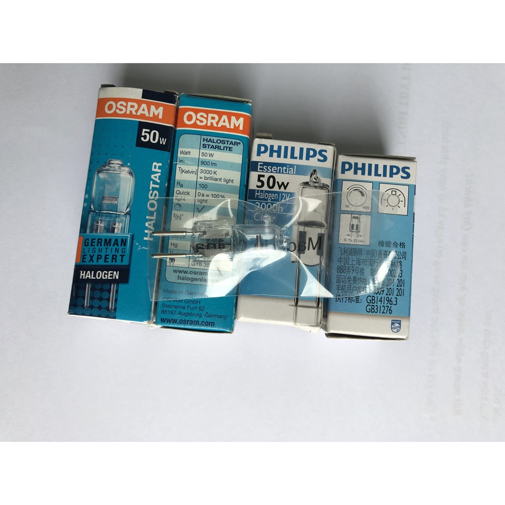 Bóng đèn Halogen 12V-50W Osram/Philips (Bóng tim)