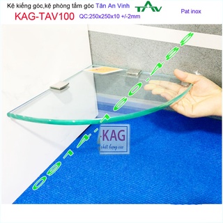 Mua Kệ kính Tân An Vinh 25x25cm KAG-TAV100  kệ  kiếng góc 1 tầng không rào thiết kế đẹp dễ vệ sinh tiện sử dụng