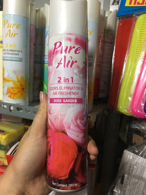 Xịt phòng pure air hương chanh xả/lavender/hoa lài/hoa hồng thơm phòng diệt muỗi 280ml