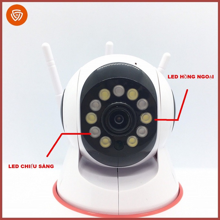 Camera 3 râu yoosee trong nhà 11led quay quét 360 độ, đàm thoại 2 chiều, có màu ban đêm