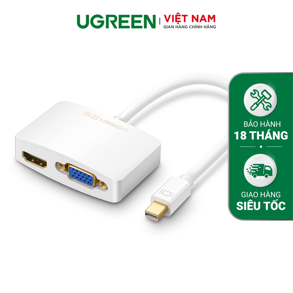 Cáp chuyển mini DisplayPort sang HDMI và VGA dài 15CM UGREEN MD108