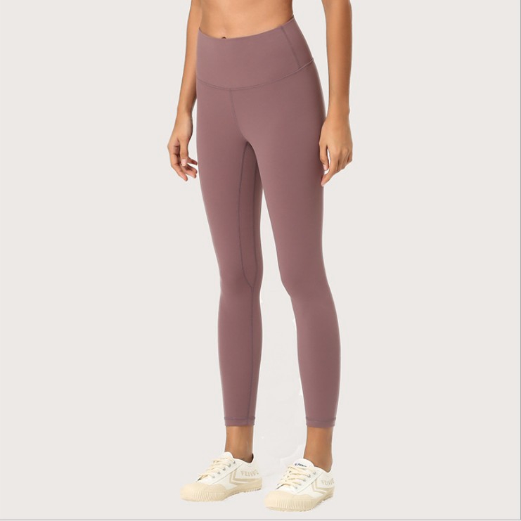 Lulu same high-end yoga pants women's sanding stretch fitness high-waist nine-point pants fitness running