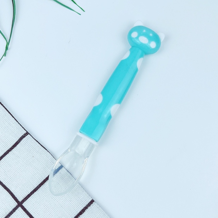 Thìa Muỗng Ăn Dặm Silicon Siêu Mềm Cho Bé Shopmegold1, Muỗng Ăn Dặm Silicon Hình Mèo Cho Bé Chất Liệu An Toàn