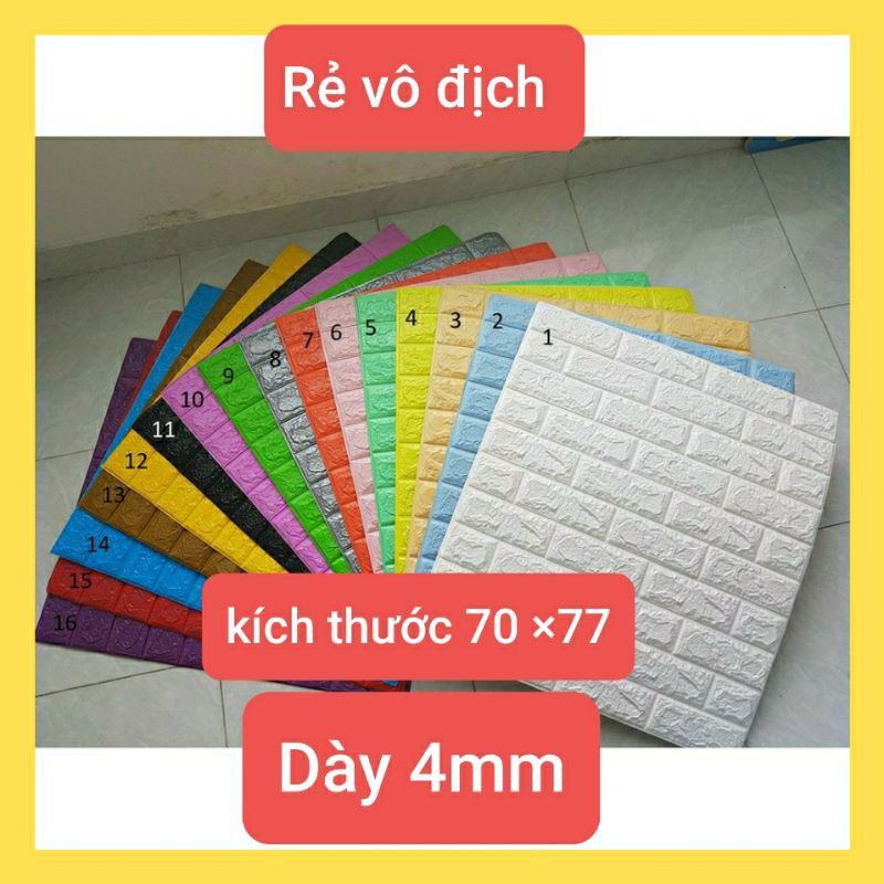 Xốp dán tường giả gạch 3D - Khổ lớn 70x77cm