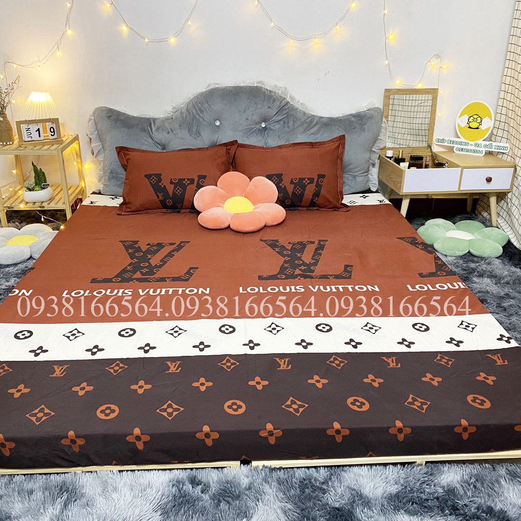 TRỌN BỘ COTTON POLY 5 MÓN CHĂN PHAO DÀY DẶN HÀNG VN LV ĐẤT - ĐỦ KÍCH THƯỚC