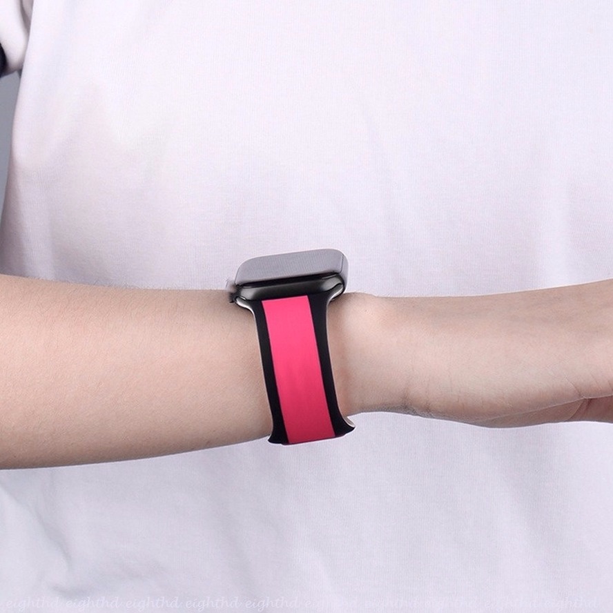 Dây Đeo Silicon Thay Thế Cho Đồng Hồ Thông Minh iWatch Series 7 6 SE 5 4 3 2 1 41mm 45mm 42mm 44mm 40mm 38mm