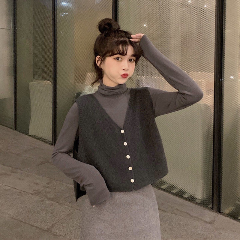 Áo sweater Dệt Kim Sát Nách Cổ Chữ v Phong Cách Harajuku | BigBuy360 - bigbuy360.vn