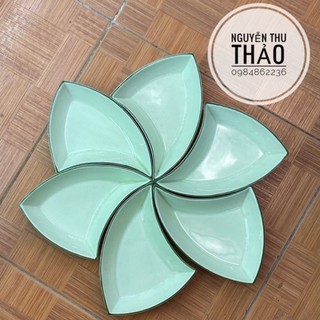 Bộ đĩa sứ cánh hoa 6 cánh Bát Tràng