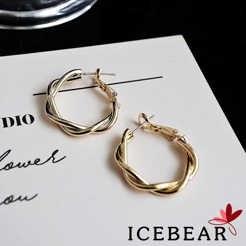 Khuyên tai nữ thiết kế xoắn đơn giản thời trang