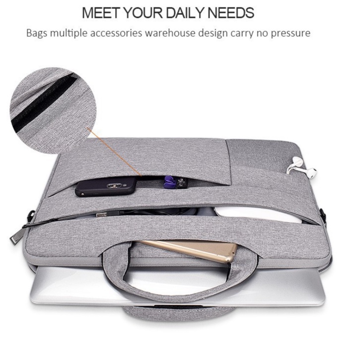 Túi đựng laptop nhiều ngăn chống sốc chống thấm nước có dây đeo vai cho kích thước 13.3 / 14.1 / 15.6