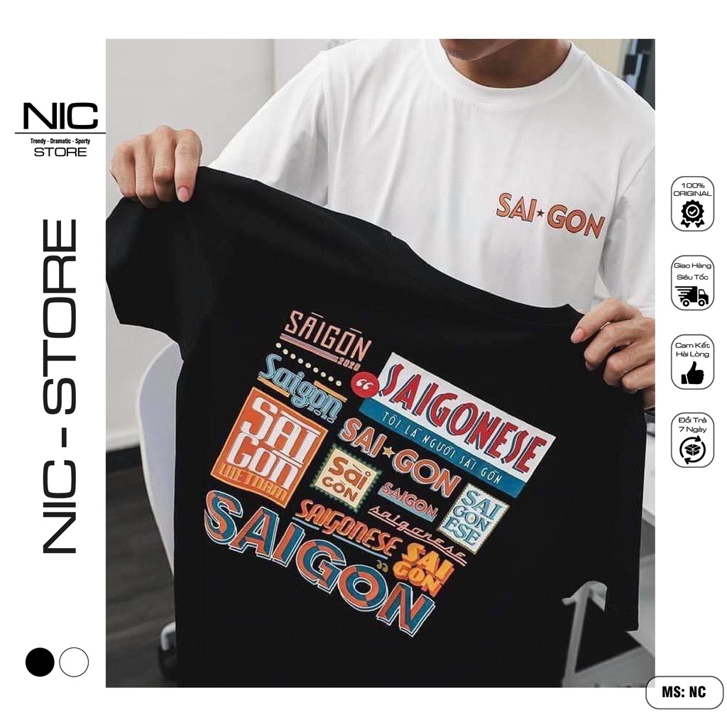 Áo thun unisex SÀI GÒN  - form rộng tay lỡ - Áo phông tay lửng nam nữ streetwear cotton mịn siêu thấm hút.